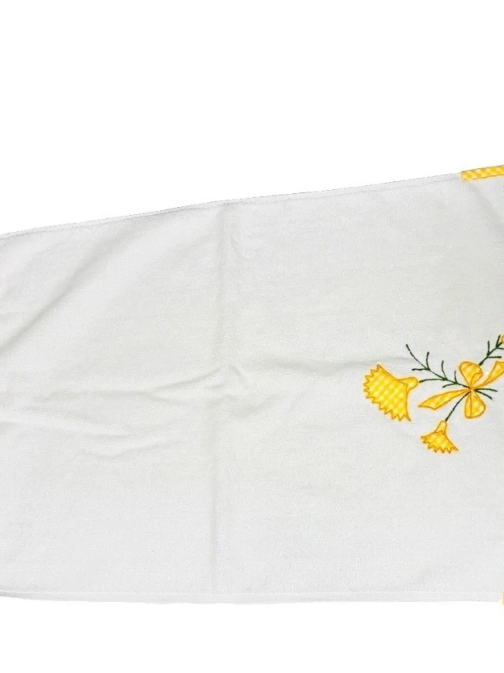 Vintage Field crest/ Martex 4 Piece Yellow Floral Gingham Embroidery Towel Set